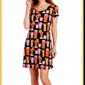 Ronni Nicole Novelty Tropical Drink Print Dress
